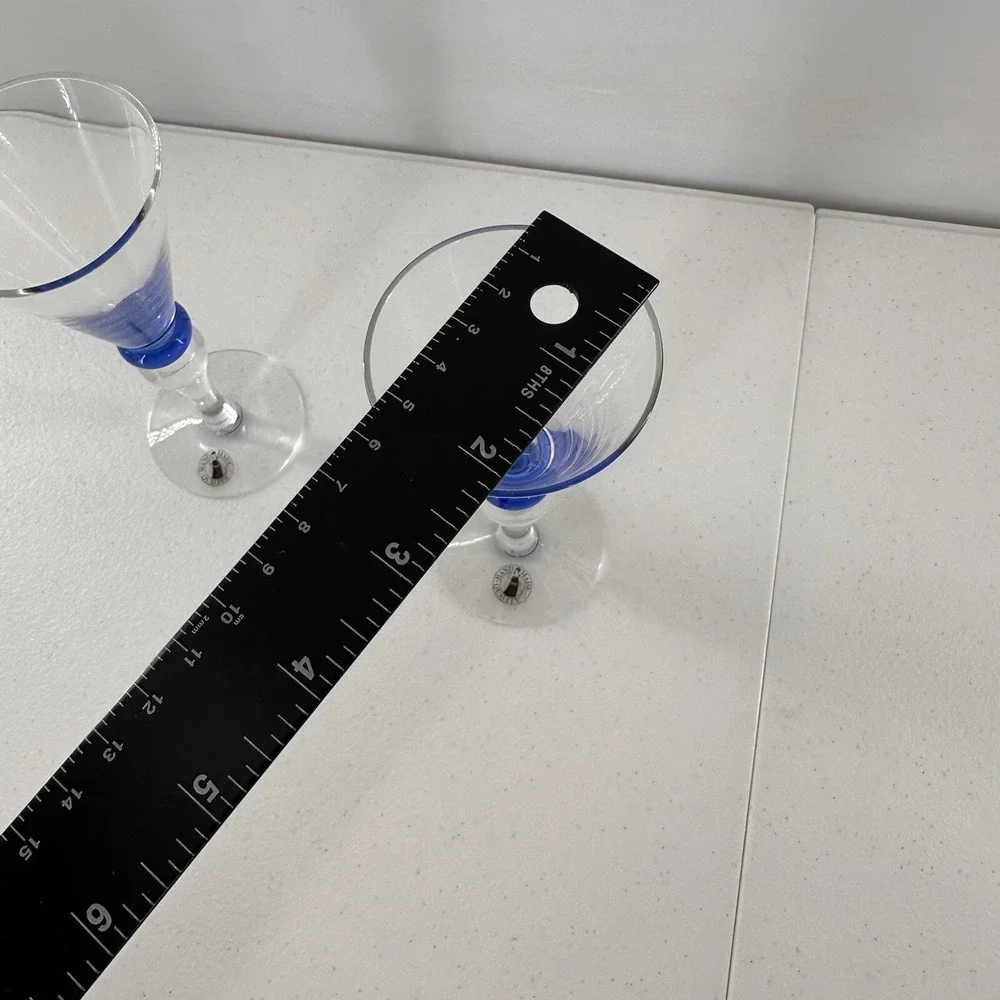 IKEA Shot Glass Hand Blown Cobalt Blue Handmade 2‎ Pack Vtg Retro Rare Sweden